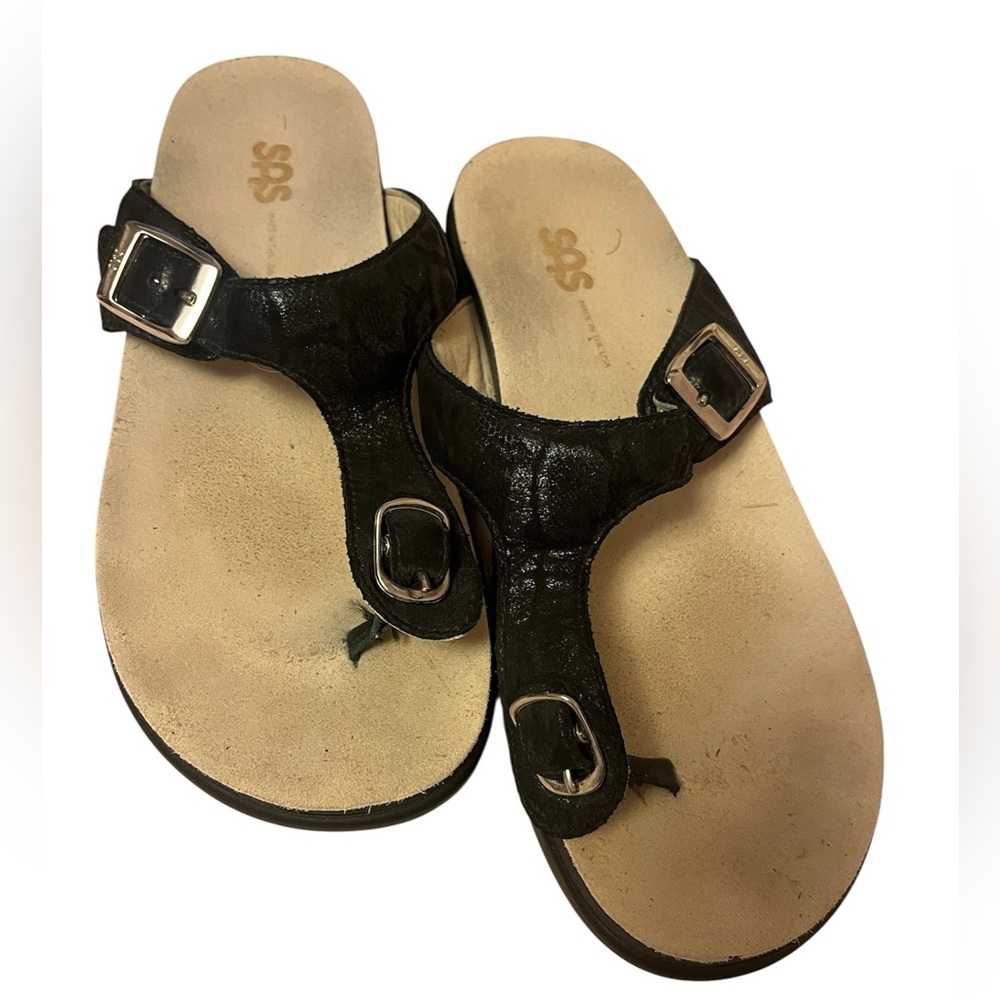SAS Sanibel Thong Comfort Sandal size 9M black